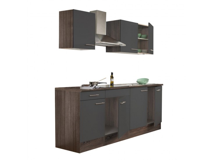 Yorki 210 konyhabútor yorki tölgy korpusz,selyemfényű antracit fronttal