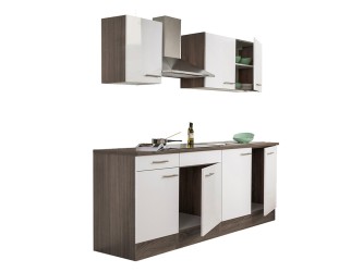 Yorki 210 konyhabútor yorki tölgy korpusz,selyemfényű fehér fronttal