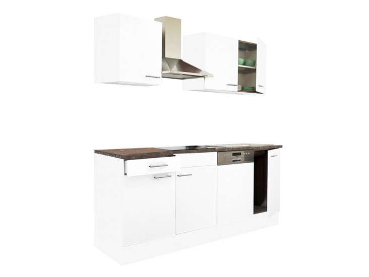 Yorki 220 konyhabútor fehér korpusz,selyemfényű fehér fronttal