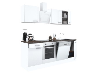 Yorki 220 konyhabútor fehér korpusz,selyemfényű fehér fronttal alsó sütős elemmel