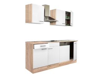 Yorki 220 konyhabútor sonoma tölgy korpusz,selyemfényű fehér fronttal