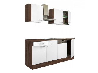 Yorki 220 konyhabútor yorki tölgy korpusz,selyemfényű fehér fronttal