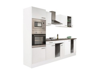 Yorki 270 konyhabútor fehér korpusszal, selyemfényű fehér fronttal