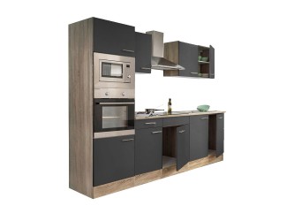 Yorki 270 konyhabútor sonoma tölgy korpusszal, selyemfényű antracit fronttal