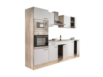 Yorki 270 konyhabútor sonoma tölgy korpusszal, selyemfényű fehér fronttal