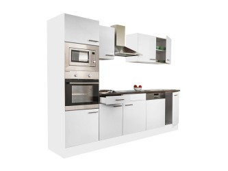 Yorki 280 konyhabútor fehér korpusszal, selyemfényű fehér fronttal