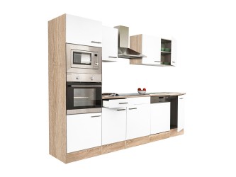 Yorki 280 konyhabútor sonoma tölgy korpusszal, selyemfényű fehér fronttal