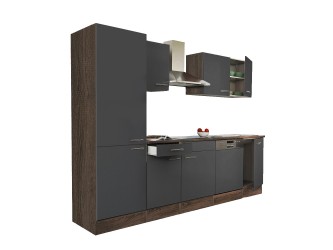Yorki 280 konyhabútor yorki tölgy korpusz,selyemfényű antracit fronttal polcos szekrénnyel