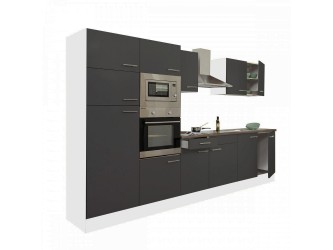 Yorki 330 konyhabútor fehér korpusz,selyemfényű antracit fronttal