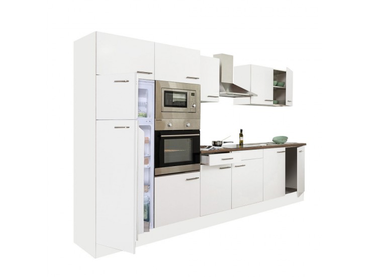 Yorki 330 konyhabútor fehér korpusz,selyemfényű fehér fronttal