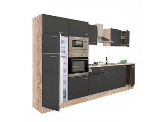 Yorki 330 konyhabútor sonoma tölgy korpusz,selyemfényű antracit fronttal