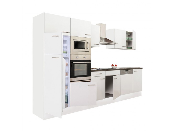 Yorki 340 konyhabútor fehér korpusz,selyemfényű fehér fronttal