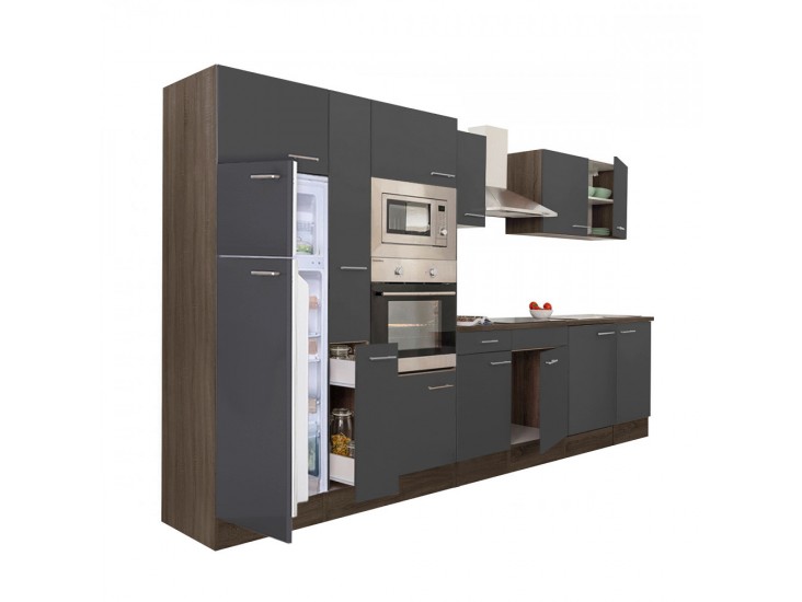 Yorki 360 konyhabútor yorki tölgy korpusz,selyemfényű antracit fronttal