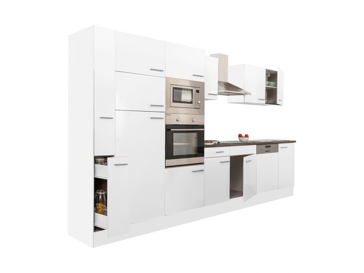 Yorki 370 konyhabútor fehér korpusz,selyemfényű fehér fronttal