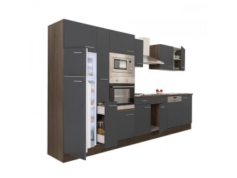 Yorki 370 konyhabútor yorki tölgy korpusz,selyemfényű antracit fronttal