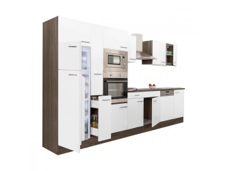 Yorki 370 konyhabútor yorki tölgy korpusz,selyemfényű fehér fronttal