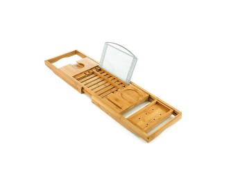 Állítható fürdőkád tálca bambusz