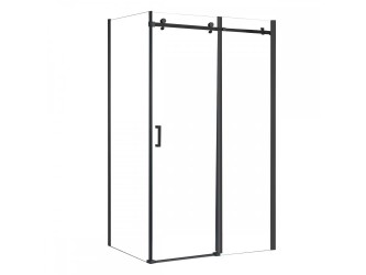 Bold-in 80x100 cm aszimmetrikus zuhanykabin zuhanytálca nélkül fekete