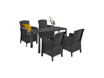 Hellma 4+1 kerti bútor garnitúra szett grafit