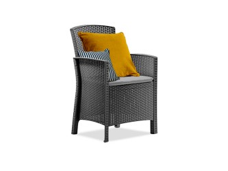 Lima műrattan karfás szék grafit