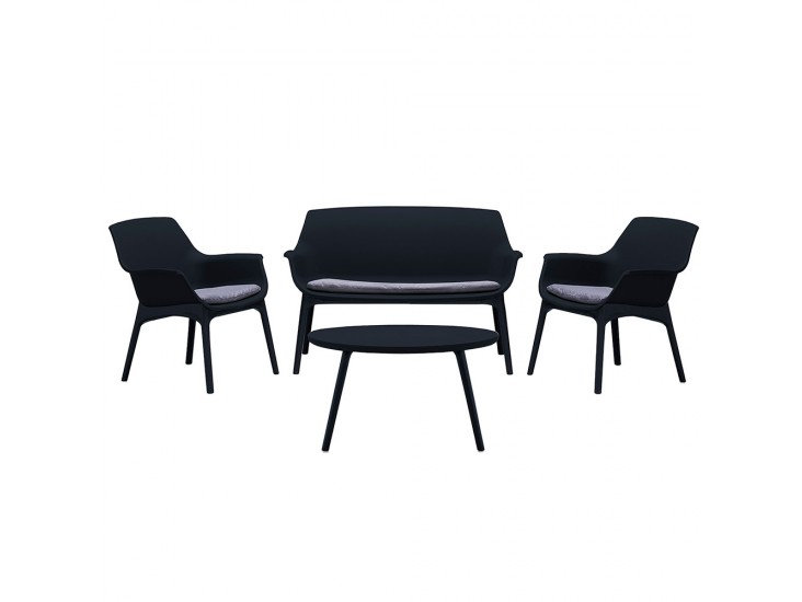 Tampa 4 személyes kerti bútor garnitúra grafit