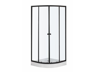 Leo 90 Black íves zuhanykabin zuhanytálcával