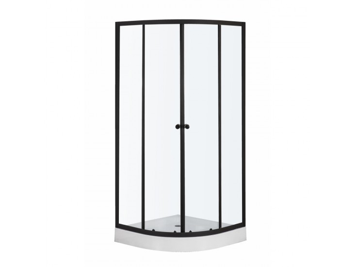 Leo 90 Black íves zuhanykabin zuhanytálcával