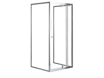 Flexi falsíkra szerelhető aszimmetrikus zuhanykabin 80x90 cm zuhanytálca nélkül