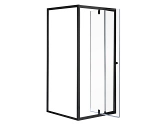 Flexi falsíkra szerelhető szögletes zuhanykabin 80x80 cm zuhanytálca nélkül fekete