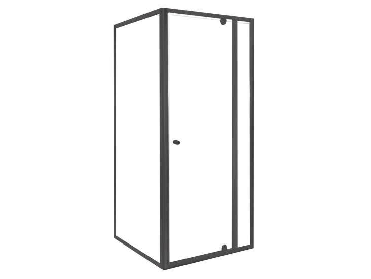 Flexi sarokba szerelhető szögletes zuhanykabin 80x80 cm zuhanytálca nélkül fekete