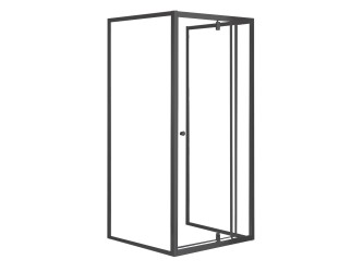 Flexi falsíkra szerelhető aszimmetrikus zuhanykabin 80x90 cm zuhanytálca nélkül fekete