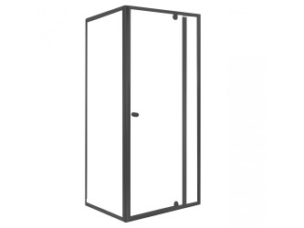 Flexi sarokba szerelhető aszimmetrikus zuhanykabin 80x90 cm zuhanytálca nélkül fekete