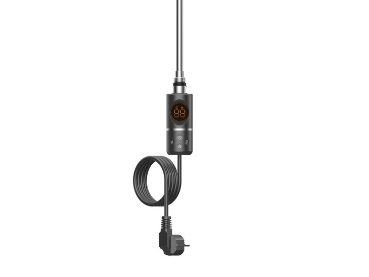 Elektromos fűtőpatron törölközőszárító radiátorhoz digitális hőfokszabályozóval 400W fekete