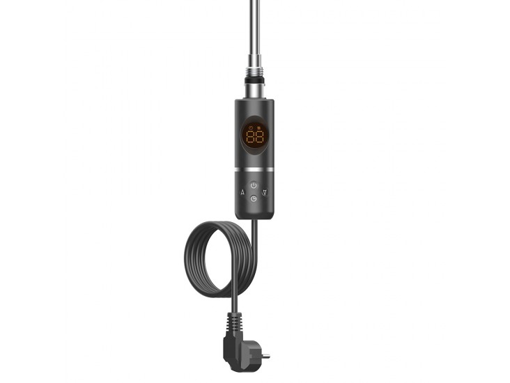 Elektromos fűtőpatron törölközőszárító radiátorhoz digitális hőfokszabályozóval 600W fekete