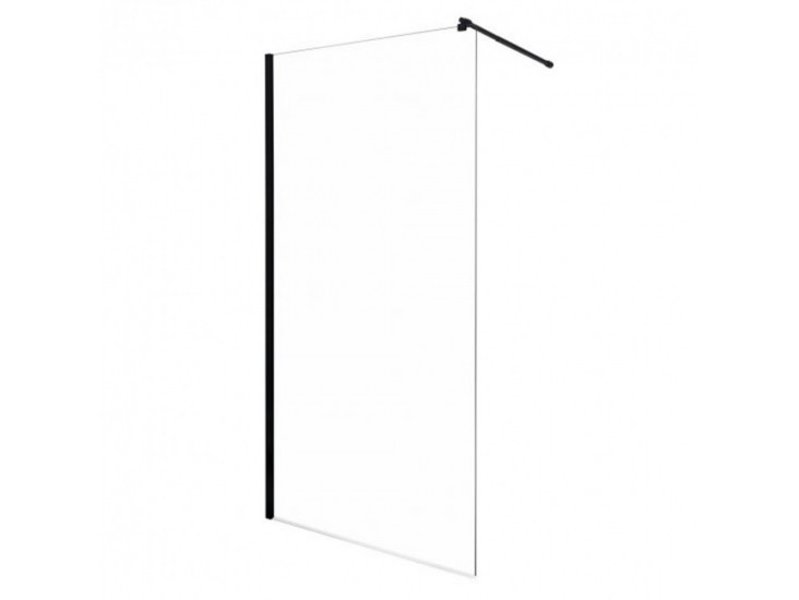 Line 100 TR Walk-In zuhanykabin 100x203 cm, fekete profil, víztiszta üveg.