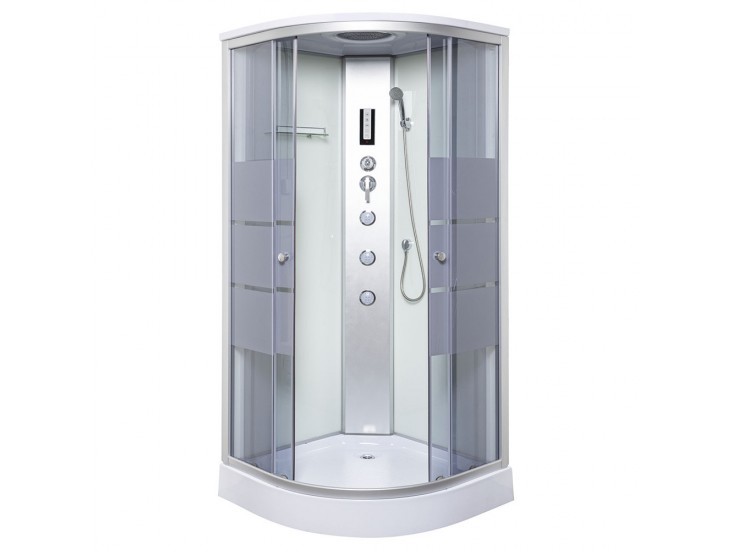 Lisa 90 White íves hidromasszázs zuhanykabin