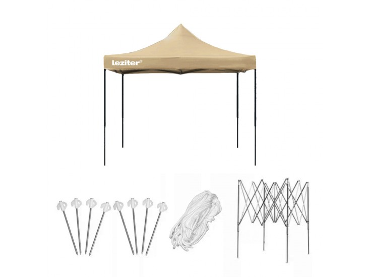 Összecsukható kerti pavilon 3x3 m bézs