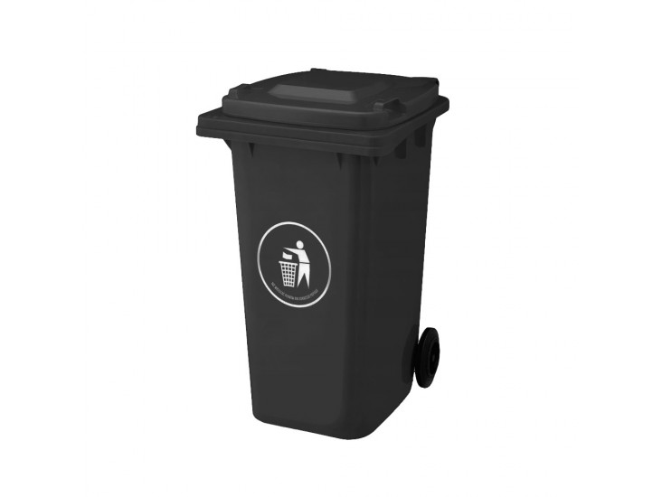 Hulladéktároló 120L fekete