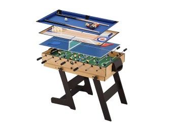 4 az 1-ben játékasztal, csocsó, ping-pong, biliárd és curling bowling játékhoz