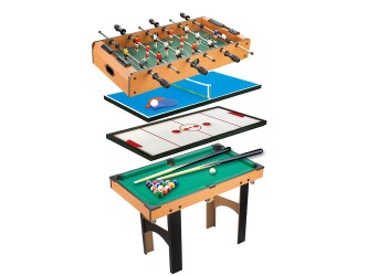 4 az 1-ben játékasztal, csocsó, ping-pong, biliárd és léghoki játékhoz