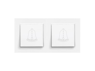 Nova kettős csengő kapcsoló 101N fehér kerettel