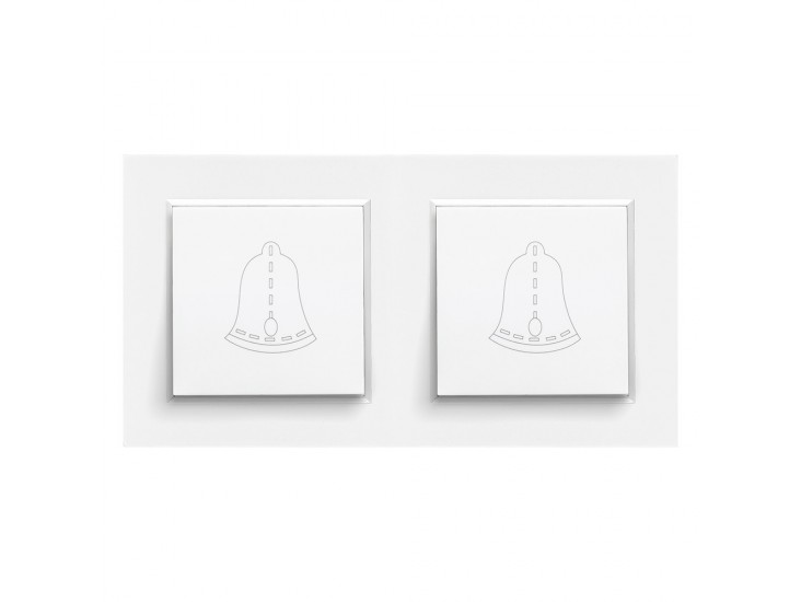 Nova kettős csengő kapcsoló 101N fehér kerettel