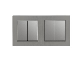 Nova kettős csillárkapcsoló 10A 250V 105 szürke kerettel