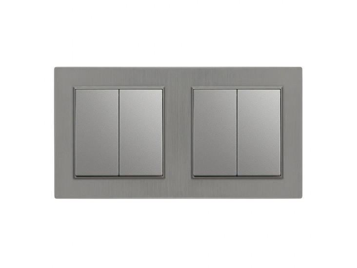 Nova kettős csillárkapcsoló 10A 250V 105 szürke kerettel