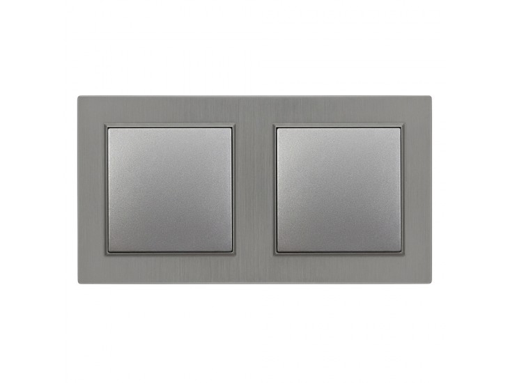 Nova kettős kereszt kapcsoló 10A 250V 107 szürke dupla kerettel