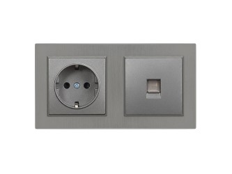 Nova földelt csatlakozóaljzat dugalj 16A 250V UTP csatlakozóval szürke kerettel