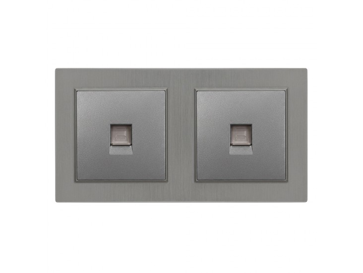 Nova kettős UTP aljzat RJ-45 szürke kerettel