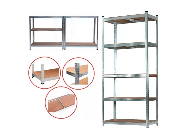 Nagy teherbírású polc 150x70x30 cm 150 kg króm