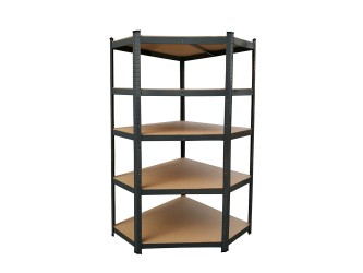 Nagy teherbírású sarokpolc 180x70x40-40 cm 175 kg fekete