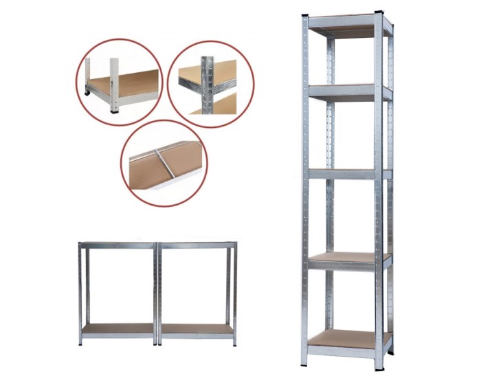 Nagy teherbírású polc 180x40x40 cm 150 kg króm